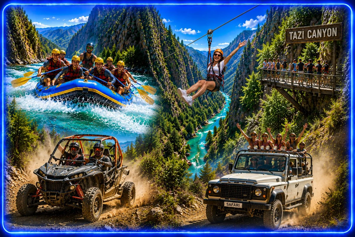 Mega Przygoda w Kanionie Köprülü – Rafting, Buggy, Safari Jeepem i Zjazd na Linie